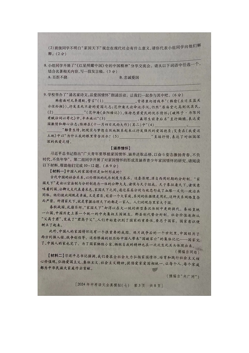 01,2024年陕西省商洛市丹凤县中考二模语文试题03