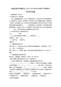 河南省漯河市舞阳县2022-2023学年七年级下学期期中考试语文试卷（解析版）