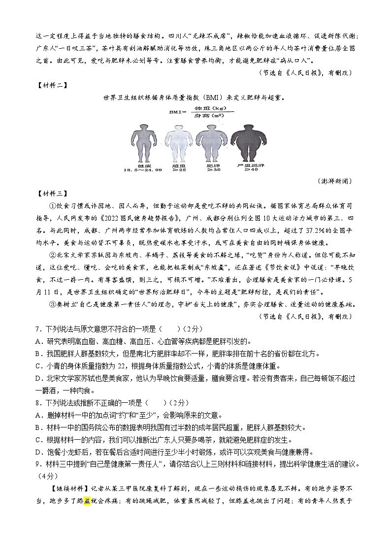 25,2024年湖南省邵阳市邵东市中考模拟语文试题第3页