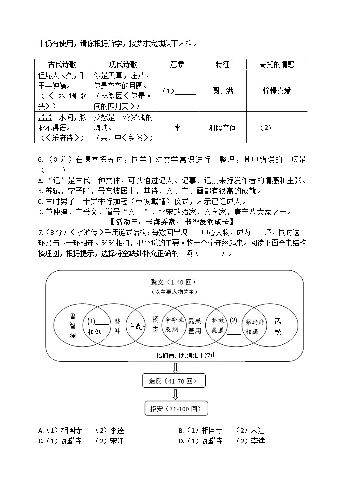 黑龙江省哈尔滨市第一零一中学2023-2024学年九年级上学期语文期中考试卷第2页
