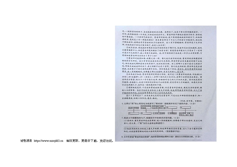 2024年河南省周口市商水县希望初级中学中考三模语文试题第2页