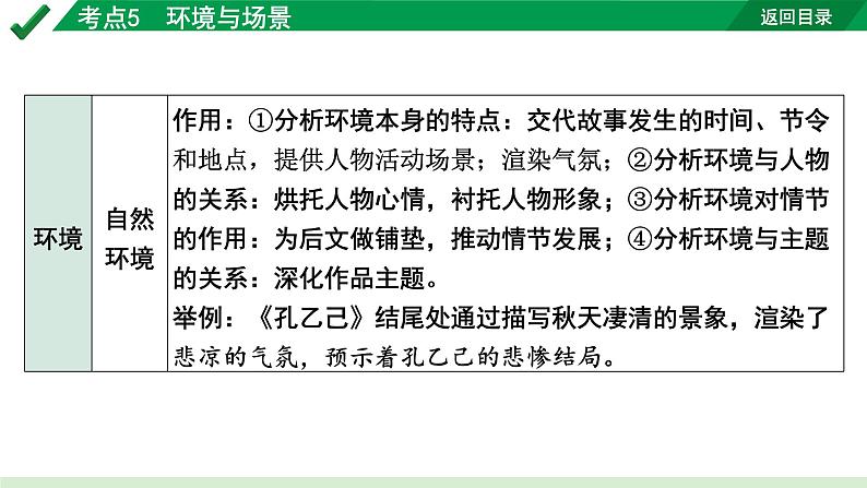 2024成都语文中考试题研究备考专题二 记叙文(含文学作品)阅读 小说 考点5 环境与场景【课件】第5页