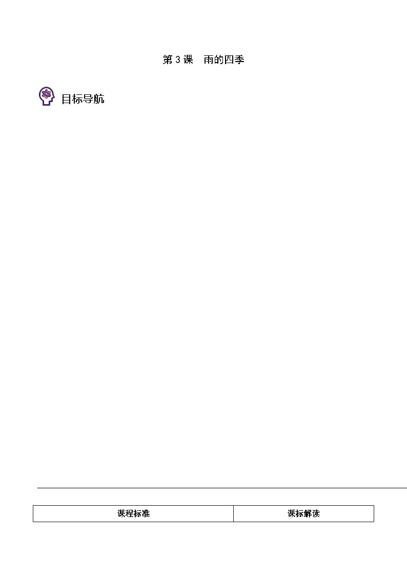 部编版七年级语文上册同步精品讲义第3课雨的四季(学生版+解析)第1页