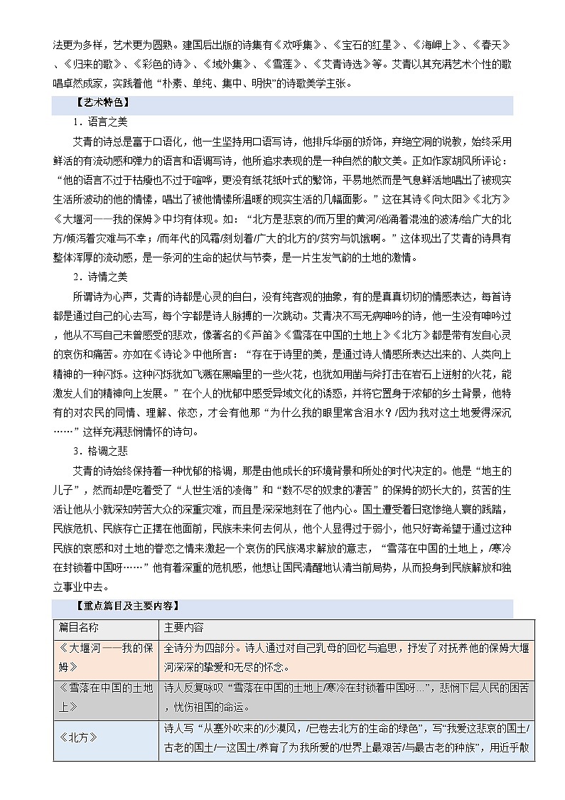 暑期預(yù)習(xí) 第05講 整本書閱讀《艾青詩選》(學(xué)生版)-統(tǒng)編版初中語文八年級(jí)(八升九)第2頁