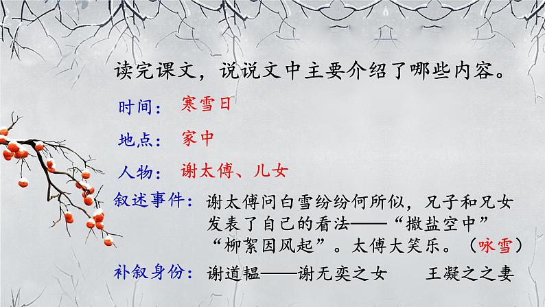 人教部编版初中语文七年级上册 《8.世说新语》二则 课件+教案 咏雪05