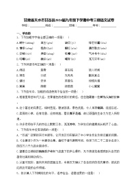 甘肃省天水市甘谷县2024届九年级下学期中考三模语文试卷(含答案)