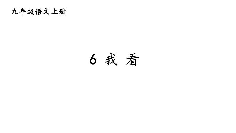统编版九年级语文上册精品课件6 我看02