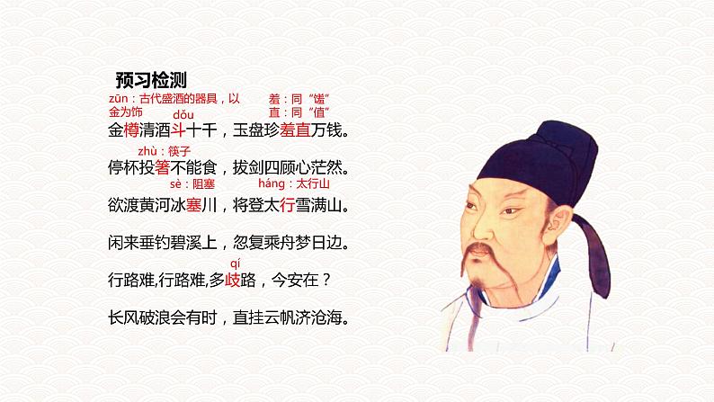 人教版九年级上册语文14.1《行路难》课件第6页