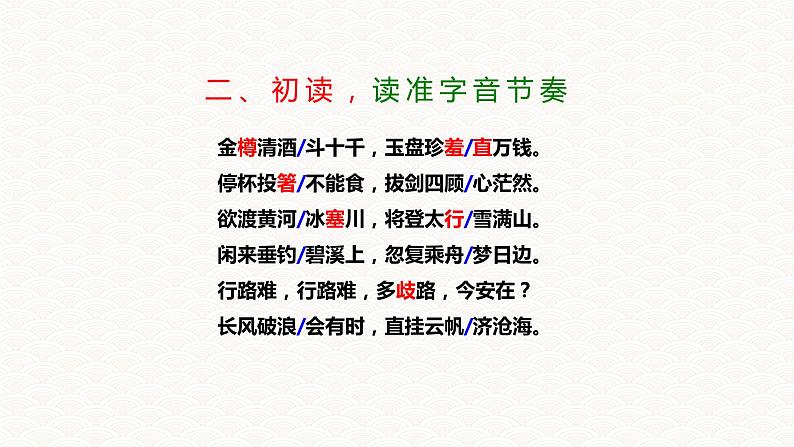 人教版九年级上册语文14.1《行路难》课件第8页