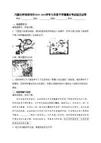内蒙古呼和浩特市2023-2024学年七年级下学期期末考试语文试卷(含答案)