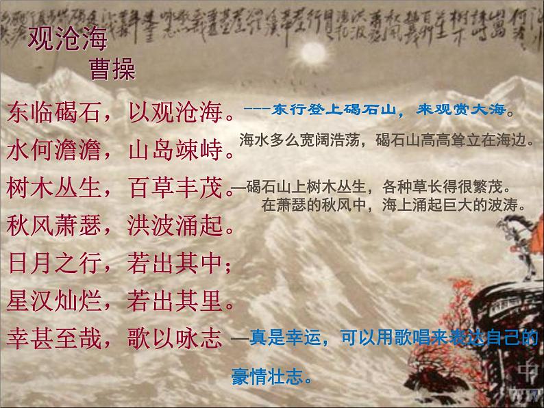 七年级语文部编版上册 第4课《古代诗歌四首》之《观沧海》课件第7页