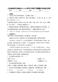 山东省滨州市无棣县2023-2024学年八年级下学期期末考试语文试卷(含答案)