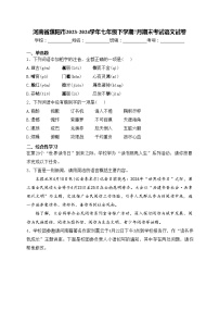 河南省濮阳市2023-2024学年七年级下学期7月期末考试语文试卷(含答案)