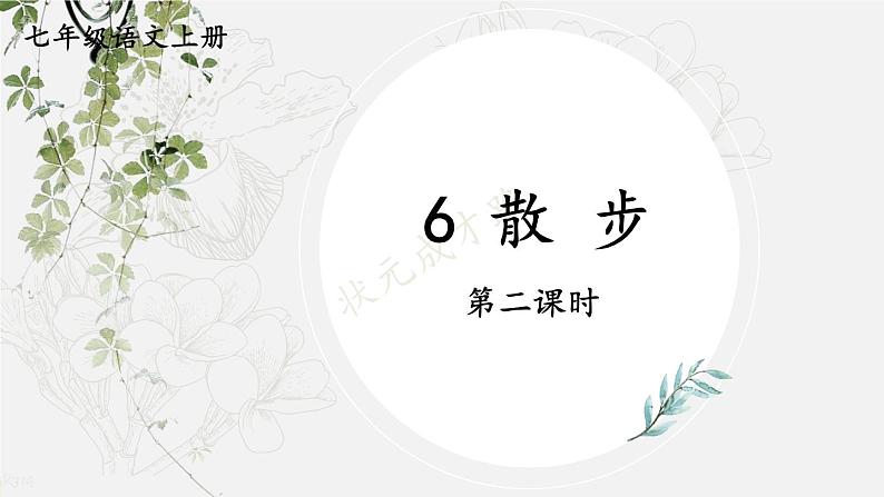 语文七年级上册 第2单元 统编七语上 6 散步【第二课时】 PPT课件01