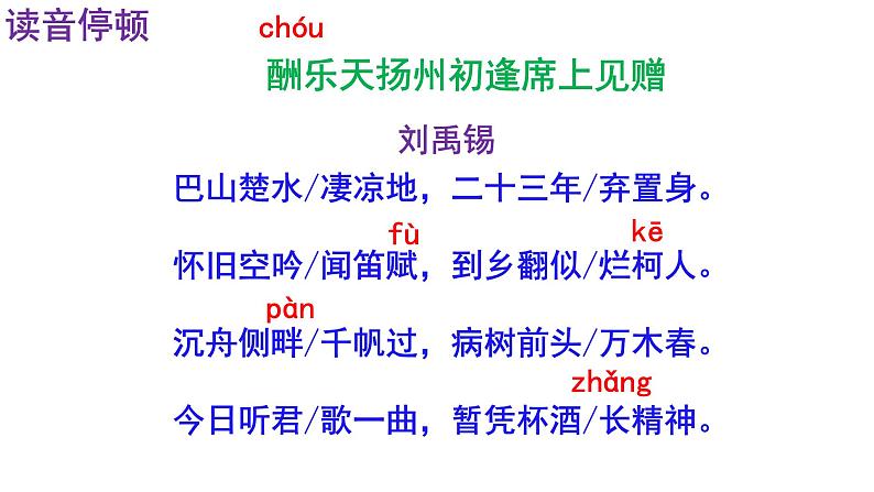 酬乐天扬州初逢席上见赠 课件 统编版(2024)初中语文九年级上册第7页
