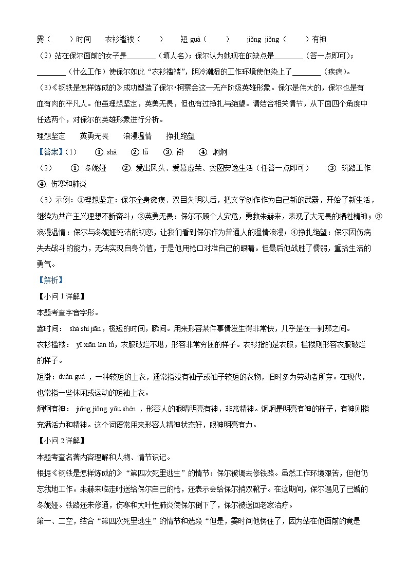 安徽省六安市叶集区十校2023-2024学年八年级下学期期末语文试题(解析版)第2页