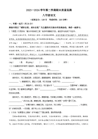 河南省许昌市襄城县2023-2024学年八年级下学期期末语文试题(原卷版)