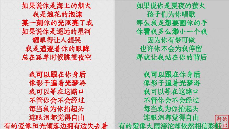 02.【毕业季的憧憬】:《追光者》岑宁儿-【跟着歌词学写作】初中语文写作新方法 课件PPT02