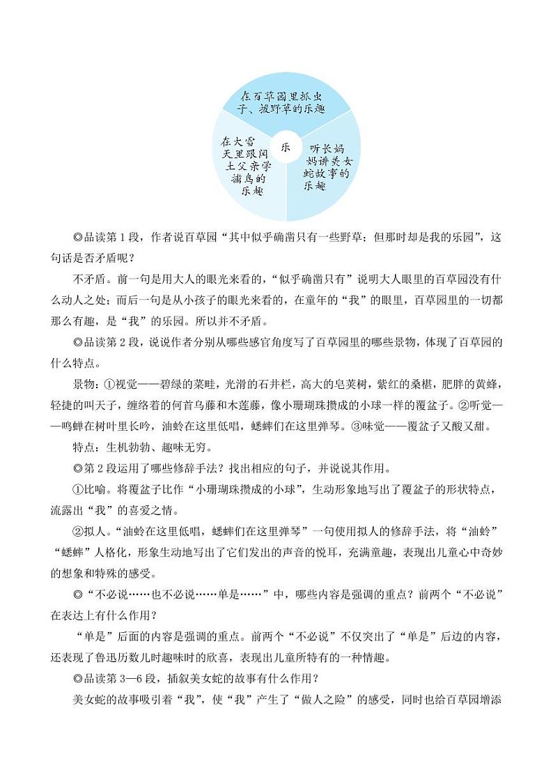 部编版七年级语文上册9 从百草园到三味书屋(简案教学设计)03