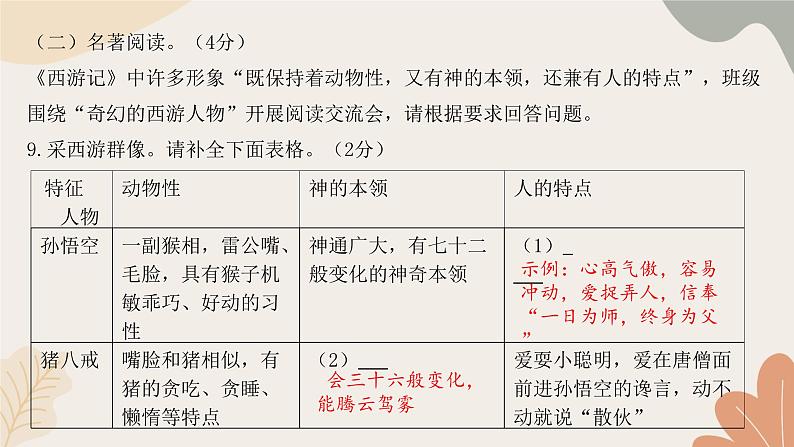 统编版(2024)七年级语文上册 第六单元检测卷课件第8页