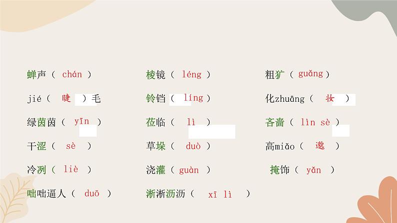 部编版(2024)七年级语文上册 3 雨的四季习题课件04