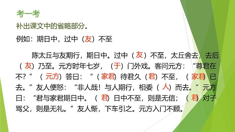 课件:部编版初中语文七年级上册第二单元第8课 《世说新语》二则——陈太丘与友期行第7页
