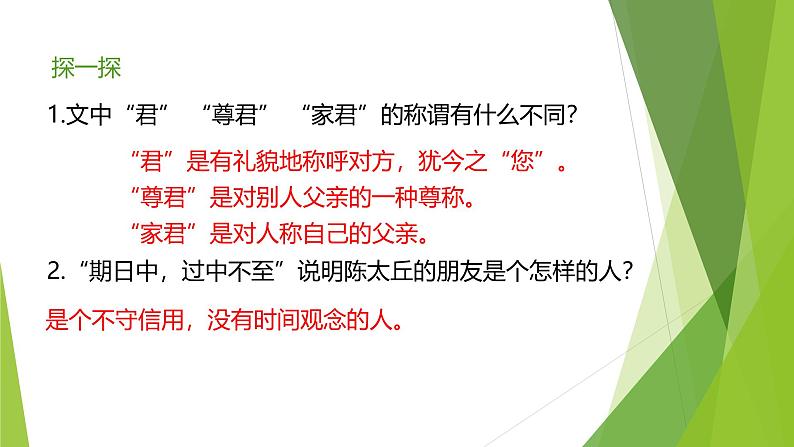 课件:部编版初中语文七年级上册第二单元第8课 《世说新语》二则——陈太丘与友期行第8页