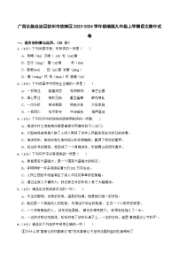 广西壮族自治区钦州市钦南区2023-2024学年九年级上学期语文期中试卷