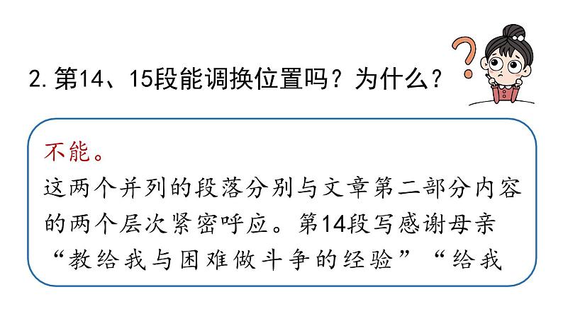 初中语文新人教部编版七年级上册第4单元 14《回忆我的母亲 》课时2教学课件(2024秋)第7页