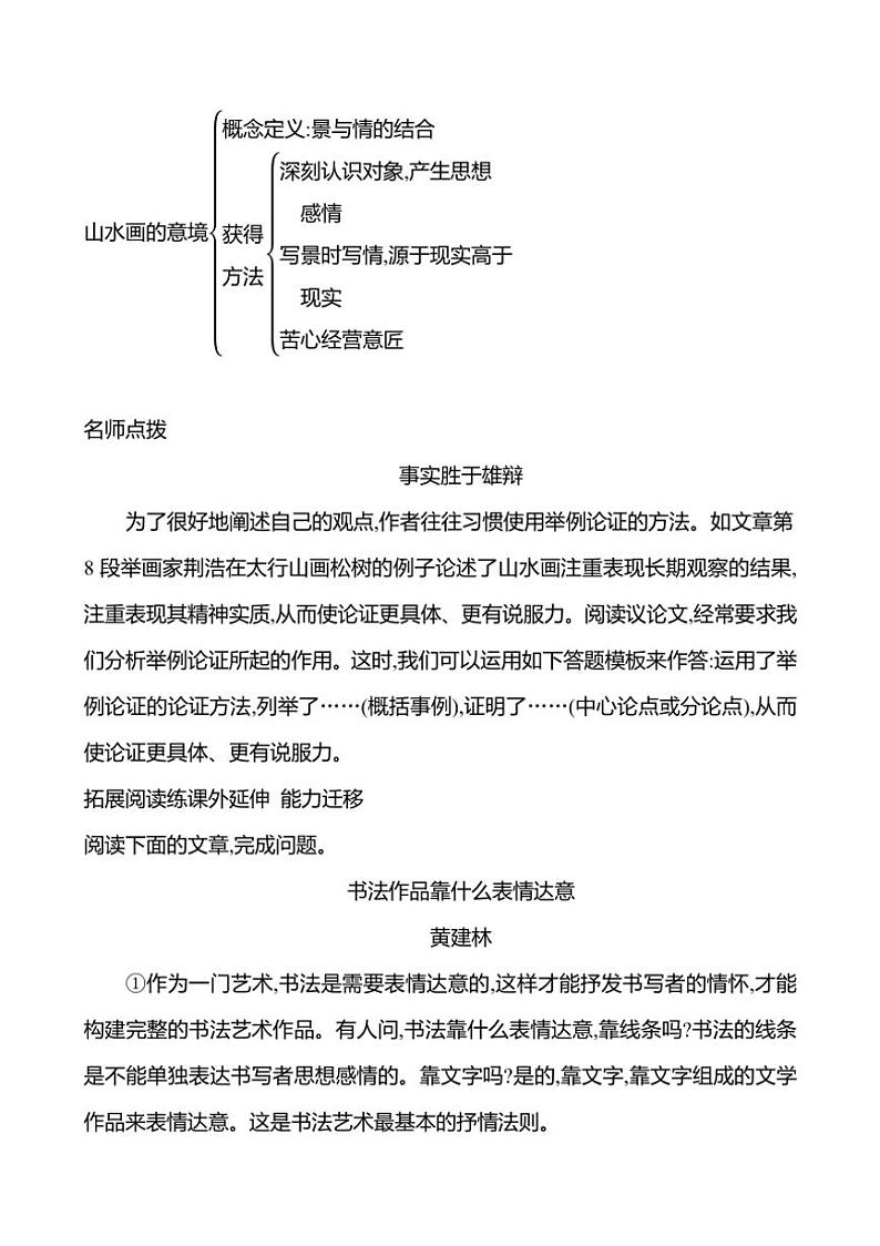 初中语文部编版九年级下册第四单元 14 山水画的意境 同步练习(含答案)第3页