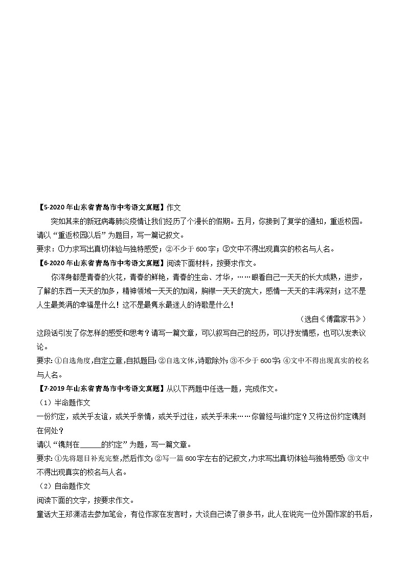 专题16 作文-备战2025年中考语文专项精练(山东青岛专用)(原卷版)第2页