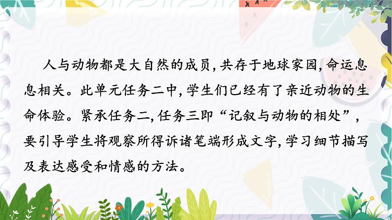 人教版(2024)语文七年级上册 第5单元 任务三  记叙与动物的相处 PPT课件+教案02