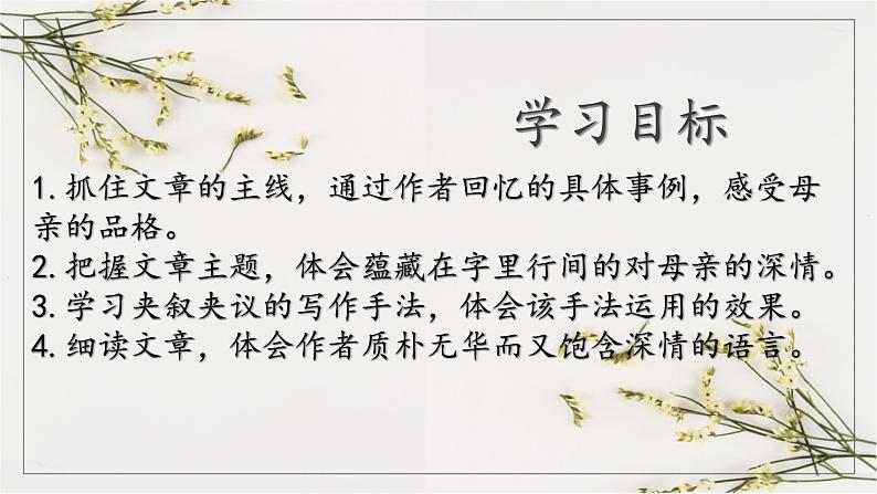 统编版八年级上册语文同步精品课件 07 回忆我的母亲(课件)第3页