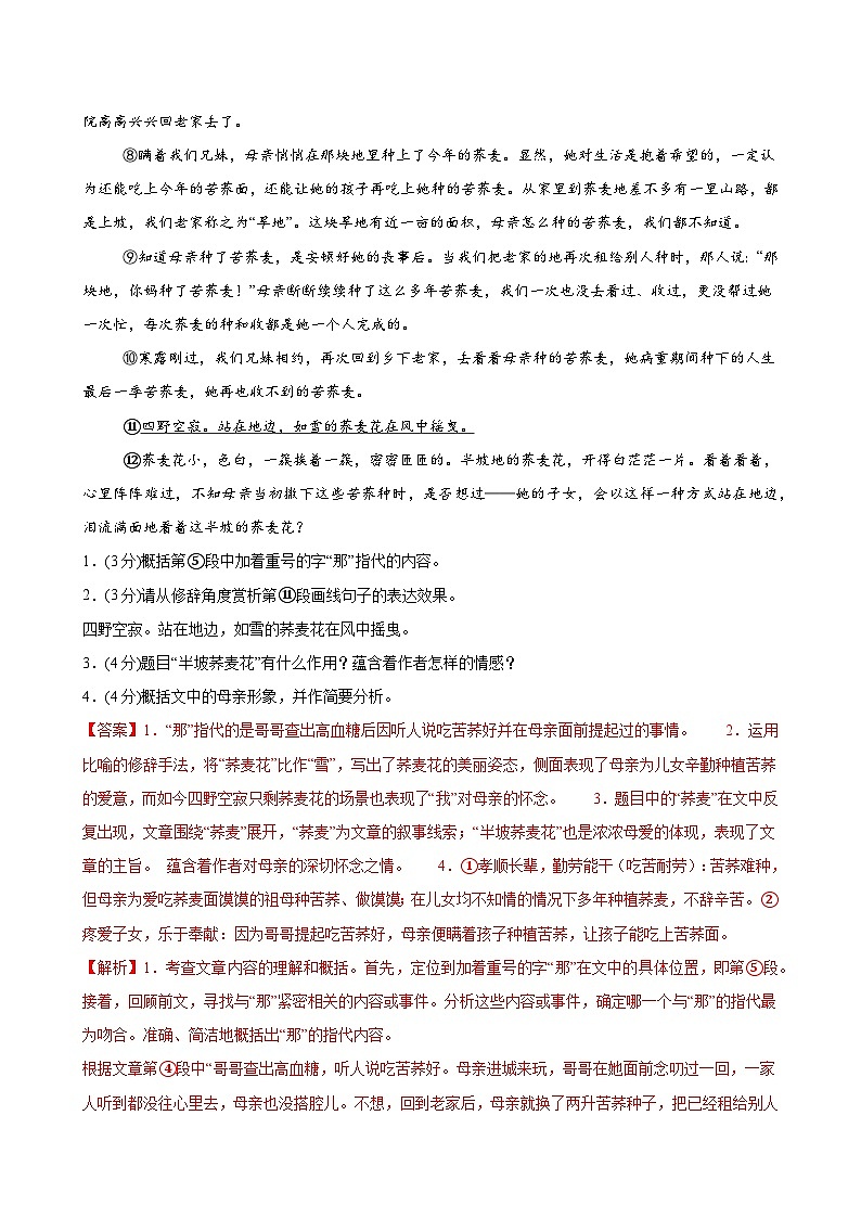 阅读综合实践(分层作业)(含答案)2024-2025学年七年级语文上册同步精品课堂(统编版2024)02