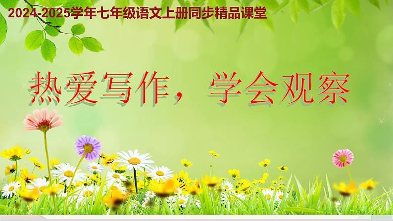 第一单元写作 《热爱写作,学会观察》(同步课件)2024-2025学年七年级语文上册同步精品课堂(统编版2024)01