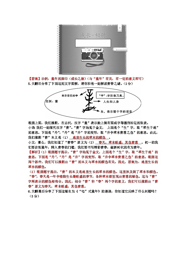 期中练习卷2024-2025学年统编版语文七年级上册第2页