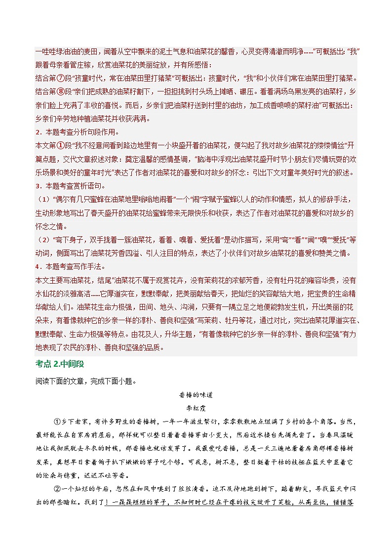 第1部分 专题04:记叙文阅读之段落作用(练习)-2025年中考语文复习 现代文阅读(全国通用)03
