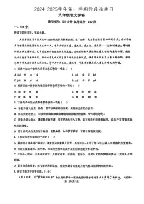 山东省济南市山东师范大学第二附属中学2024—2025学年九年级上学期第一次月考语文试题