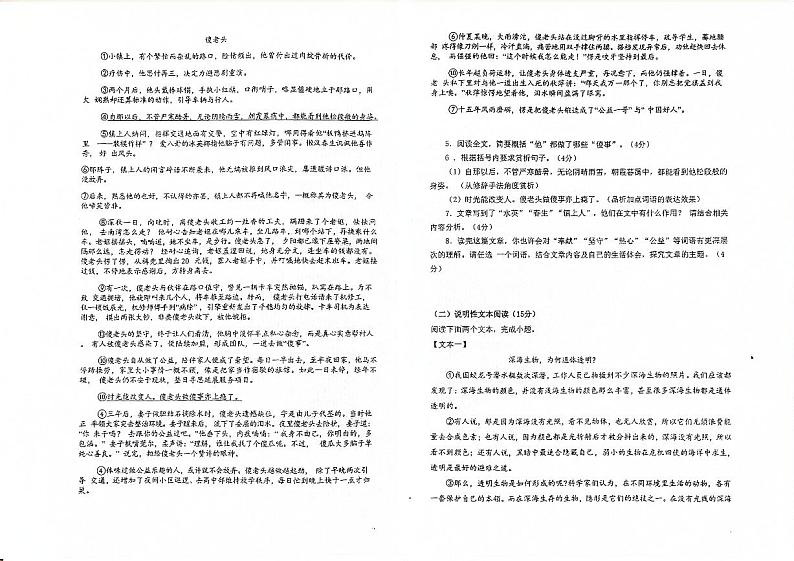 河南省漯河市第三实验中学(漯河市第三初级中学西校区)2024-2025学年九年级上学期10月月考语文试题02