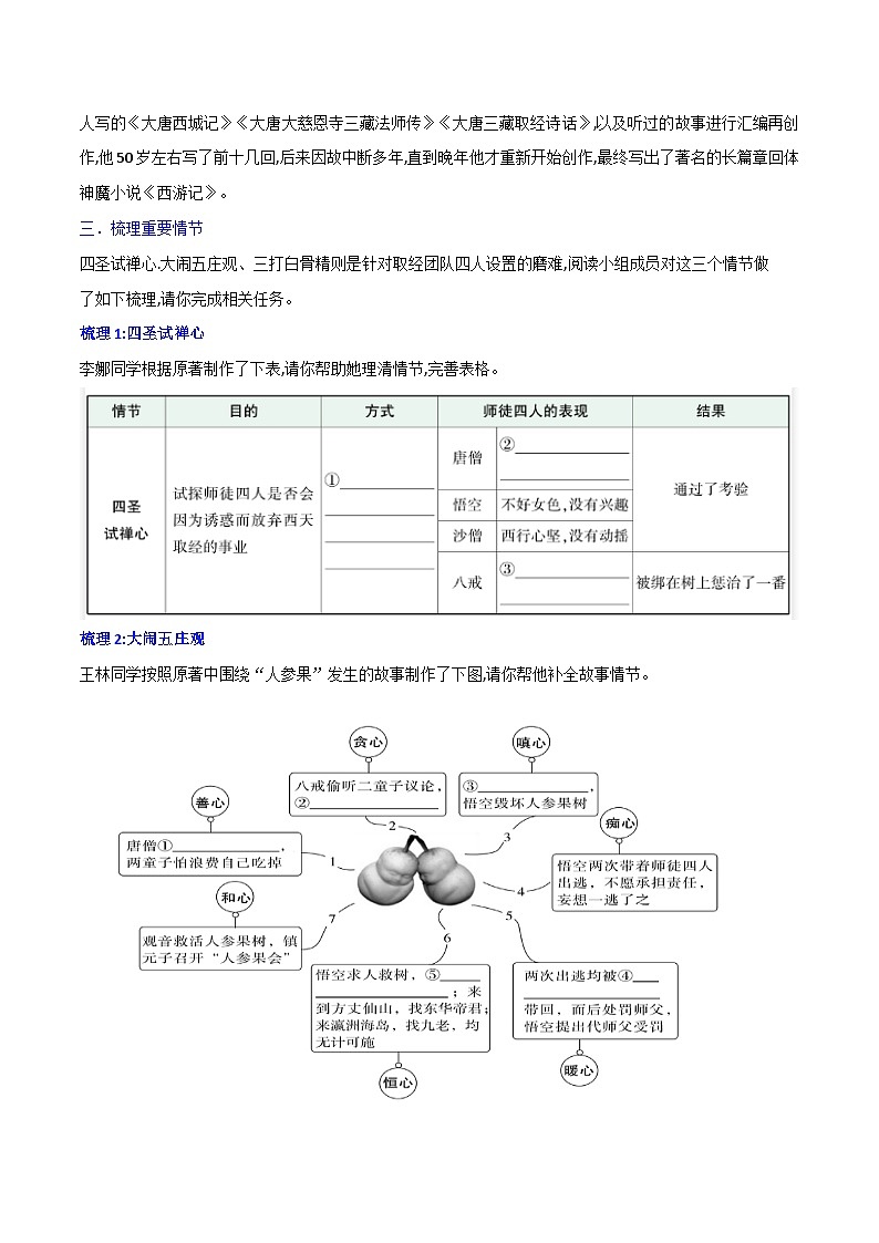 《西游记》整本书阅读测试卷一(原卷版)第2页