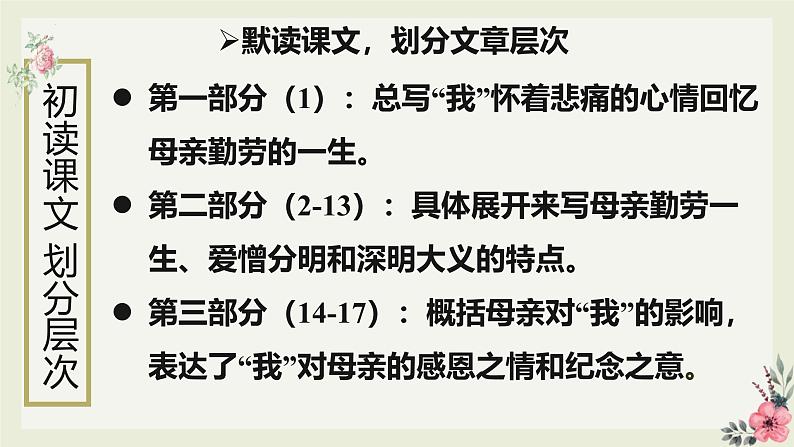 统编版(2024)八年级语文上册第7课回忆我的母亲课件第8页