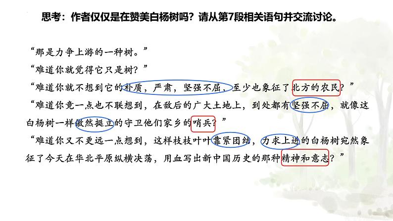 统编版(2024)八年级语文上册15白杨礼赞课件(同课异构四)第8页