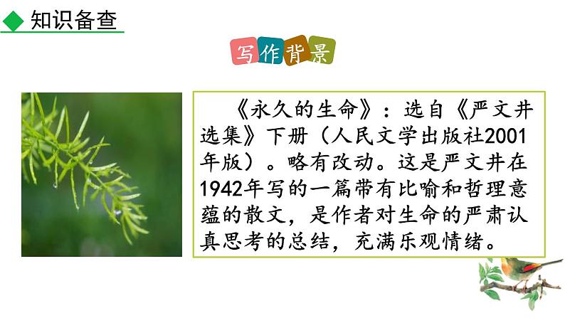统编版(2024)八年级语文上册16散文二篇-永久的生命课件(同课异构三)第3页