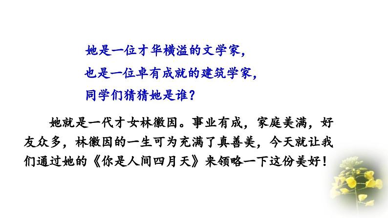 统编版(2024)九年级语文上册5你是人间的四月天课件(同课异构三)第2页