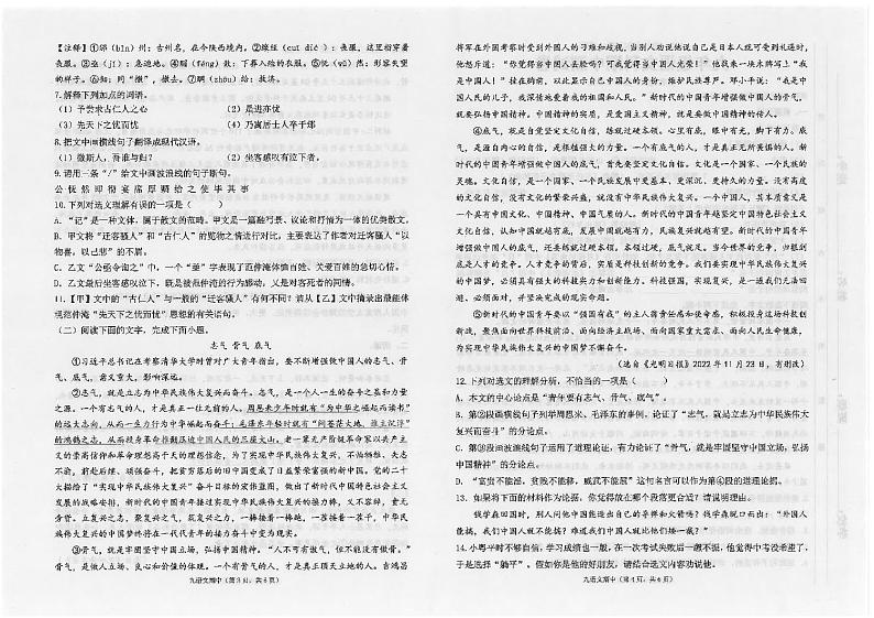 广东省汕头市潮南区陈店实验学校等校联考2024-2025学年九年级上学期11月期中语文试题02