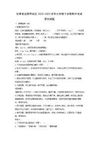 甘肃省定西市岷县2022-2023学年七年级下学期期中考试语文试卷(解析版)
