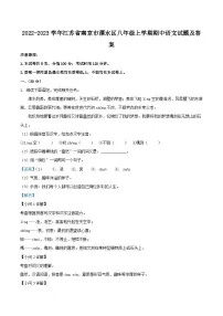 2022-2023学年江苏省南京市溧水区八年级上学期期中语文试题及答案