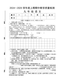 河南省漯河市郾城区2024-2025学年九年级上学期11月期中语文试题