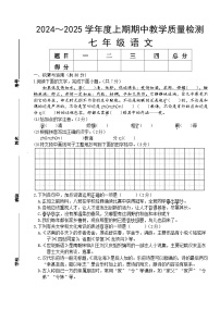 河南省漯河市郾城区2024-2025学年七年级上学期期中考试语文试题