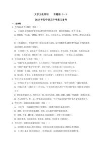 2025年语文中考复习备考专题练 文学文化常识（二）